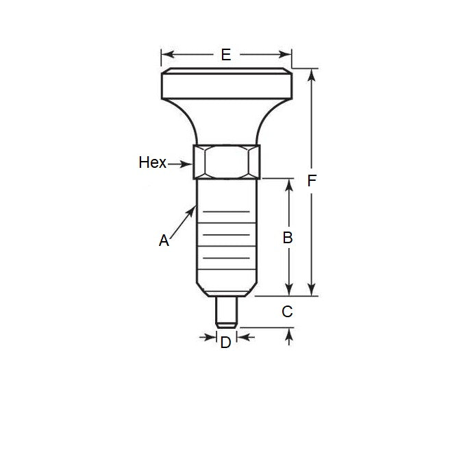 Spring Plunger    1/4-20 UNC x 10.2 mm  - Handle Steel - Spring - Threaded - MBA  (Pack of 1)