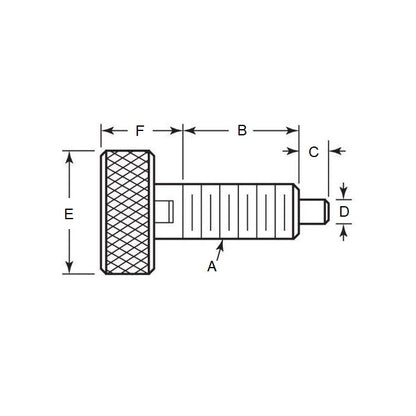 Spring Plunger    1/2-13 UNC x 16.5 mm  - Knurled Handle Locking Stainless - Spring - Threaded - MBA  (Pack of 1)