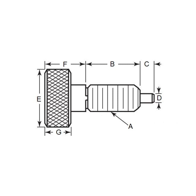 Spring Plunger    M6 x 13 mm  - Knurled handle Steel - Spring - Threaded - MBA  (Pack of 1)