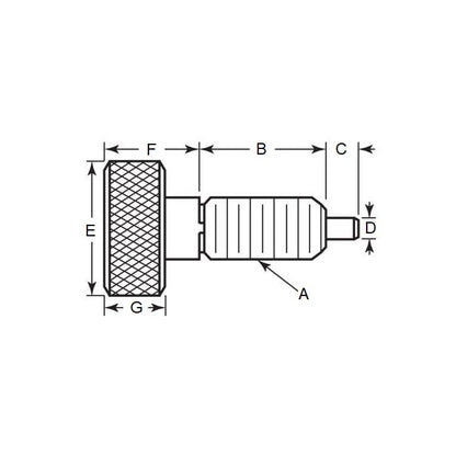 Spring Plunger    M12 x 23 mm  - Knurled Handle with Thread Lock Steel - Spring - Threaded - MBA  (Pack of 1)