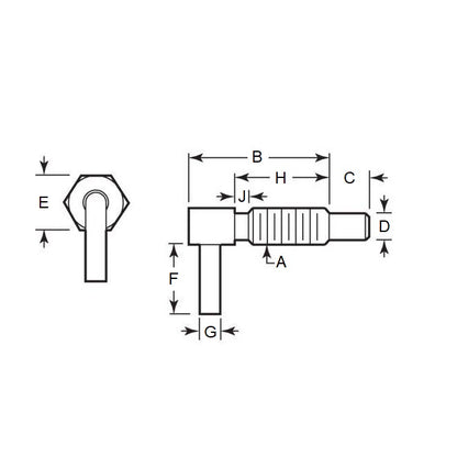 Spring Plunger    1/2-13 UNC x 38.1 mm  - L Handle Locking Steel - Spring - Threaded - MBA  (Pack of 1)