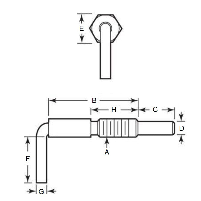 Spring Plunger    1/2-13 UNC x 53.6 mm  - L Handle Steel - Spring - Threaded - MBA  (Pack of 1)