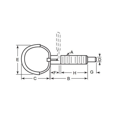 Spring Plunger    1/2-13 UNC x 50.8 mm  - Ring Handle Locking Steel - Spring - Threaded - MBA  (Pack of 1)