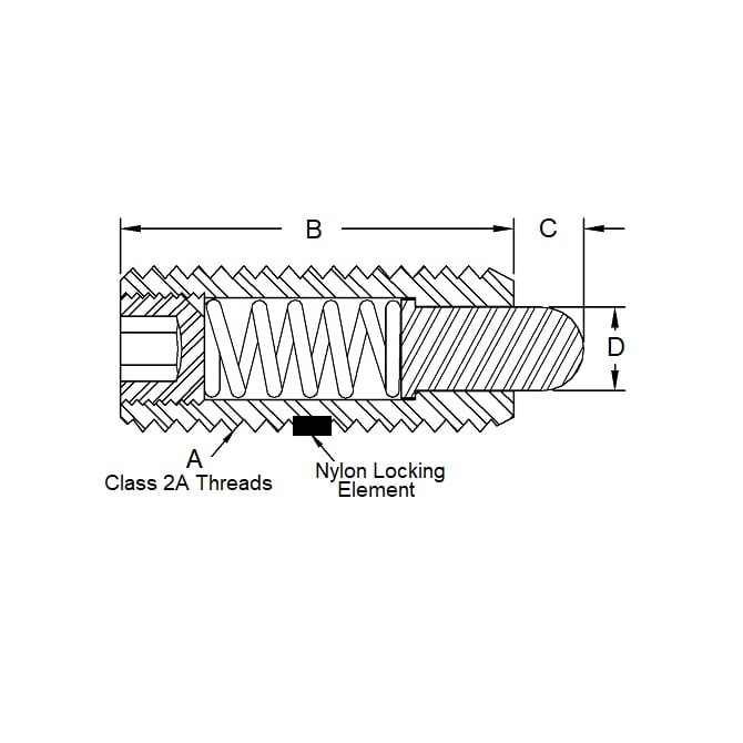 M5 x 18 Spring Plunger PLST-050M-180-S3-017