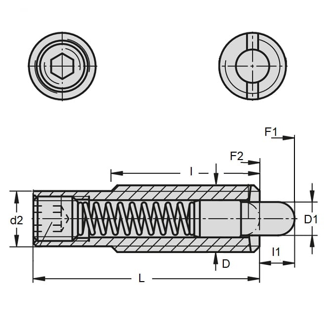 Spring Plunger    5/8-11 UNC x 79.4 mm Steel - Spring - Threaded - MBA  (Pack of 1)