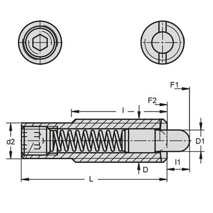 Spring Plunger    5/8-11 UNC x 79.4 mm Steel - Spring - Threaded - MBA  (Pack of 1)