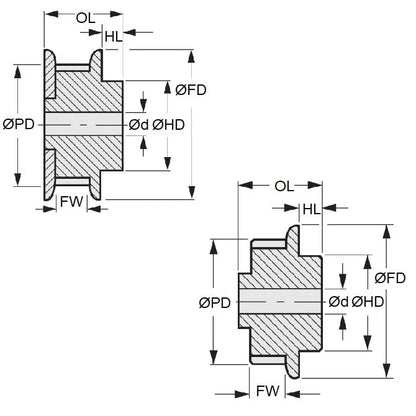 P-40D-018-064FF-PA-N-048 Timing Pulley (Remaining Pack of 1)