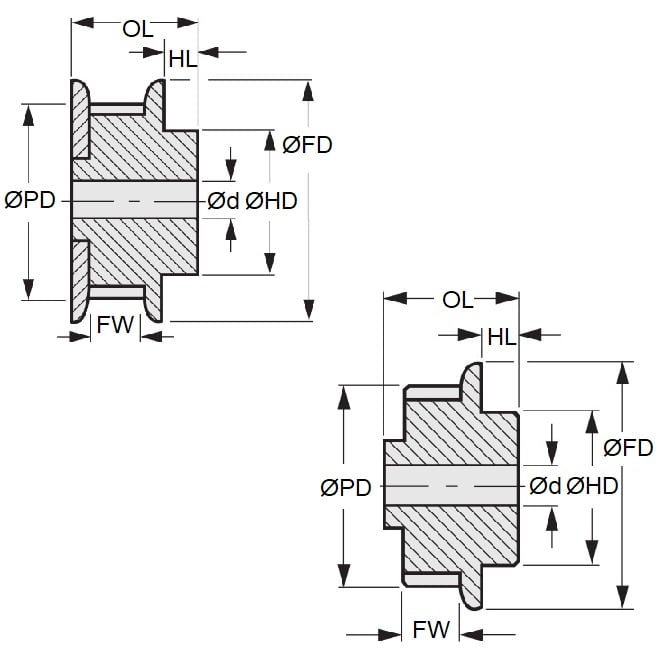 P-40D-018-060FF-PA-N-060 Timing Pulley (Remaining Pack of 1)