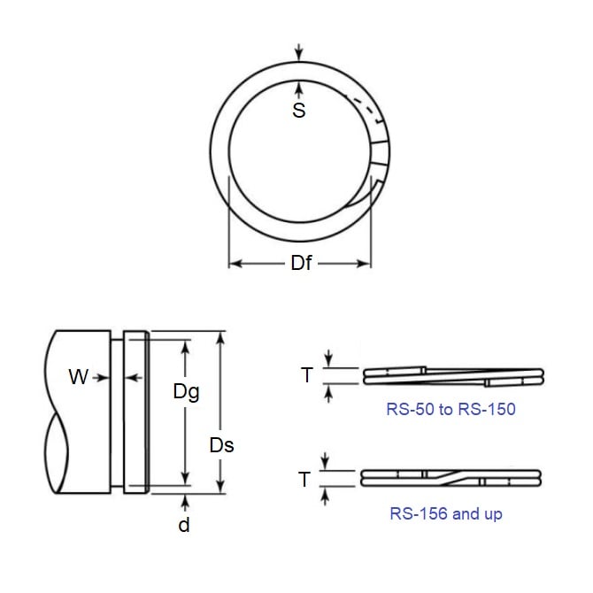 External Spiral Ring   58.72 x 1.25 mm  - Spiral Spring Steel - Medium Duty - 58.72 Shaft - MBA  (Pack of 2)