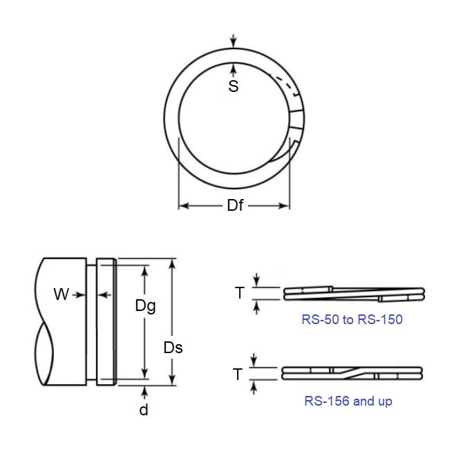 External Spiral Ring   53.98 x 1.25 mm  - Spiral Spring Steel - Medium Duty - 53.98 Shaft - MBA  (Pack of 1)