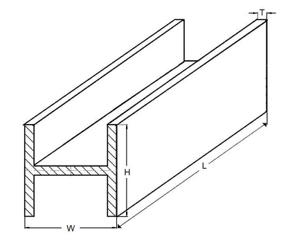 4RH-016-016-0300-BR385 H Section Bar (Remaining Pack of 10)