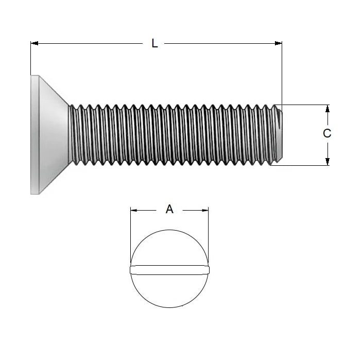 SK040M-006-SL-S4 Countersunk Screw (Remaining Pack of 100)