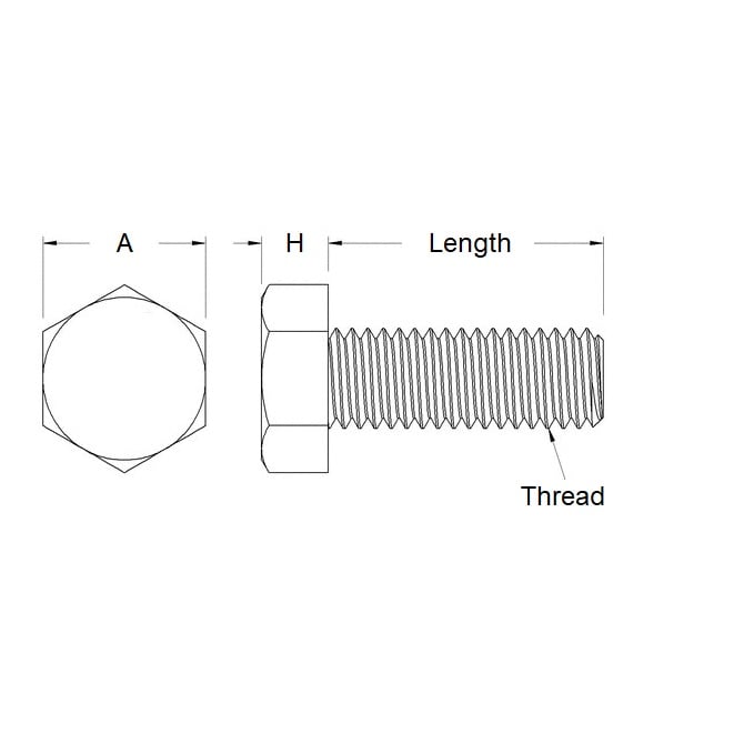 Screw    M10 x 120 mm  -  Zinc Plated Steel - Hex Head - MBA  (Pack of 5)