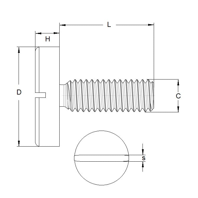 Screw    M5 x 12 mm  -  Carbon Steel - Large Shallow Head - MBA  (Pack of 50)