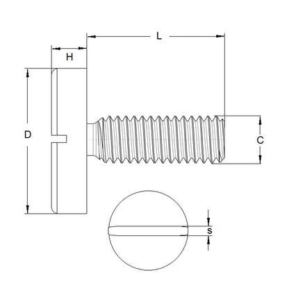 Screw    M5 x 12 mm  -  Carbon Steel - Large Shallow Head - MBA  (Pack of 50)