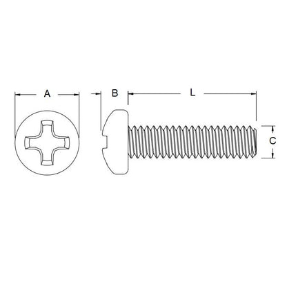 Screw    M2 x 3 mm  -  316 Stainless - Pan Head Philips - MBA  (Pack of 10)