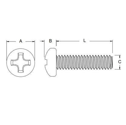 SC025M-012-P-PH-S6 Screws (Pack of 100)