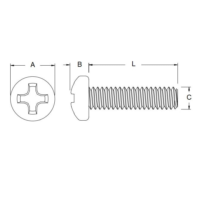 Screw    M2 x 25 mm  -  304 Stainless - Pan Head Philips - MBA  (Pack of 10)