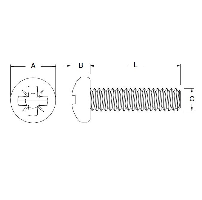 Screw    M1 x 6 mm  -  304 Stainless - Pan Head Pozidrive - MBA  (Pack of 50)