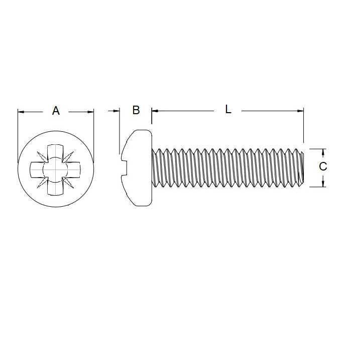 Screw    M2.5 x 10 mm  -  Zinc Plated Steel - Pan Head Pozidrive - MBA  (Pack of 10)