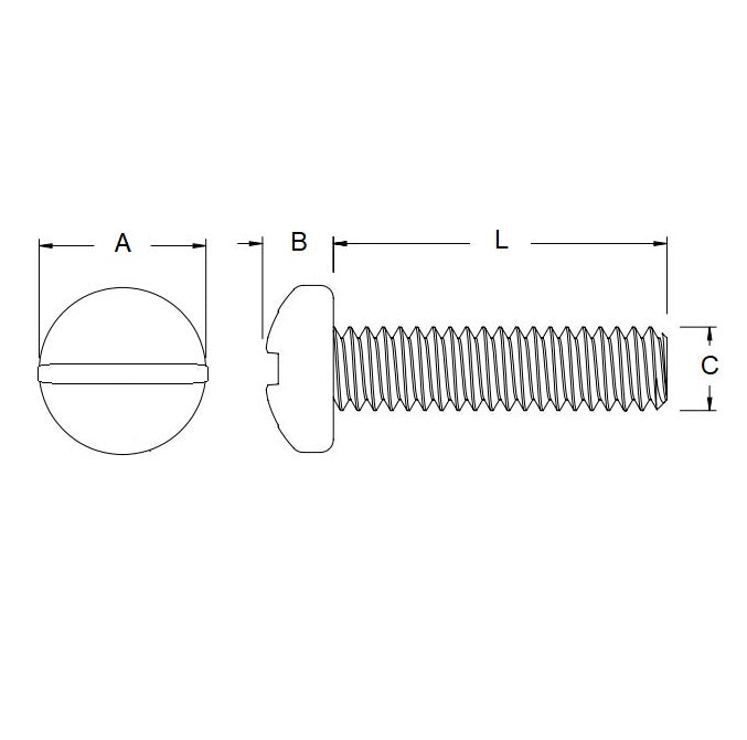 Screw    M2.5 x 5 mm  -  Zinc Plated Steel - Pan Head Slotted - MBA  (Pack of 10)