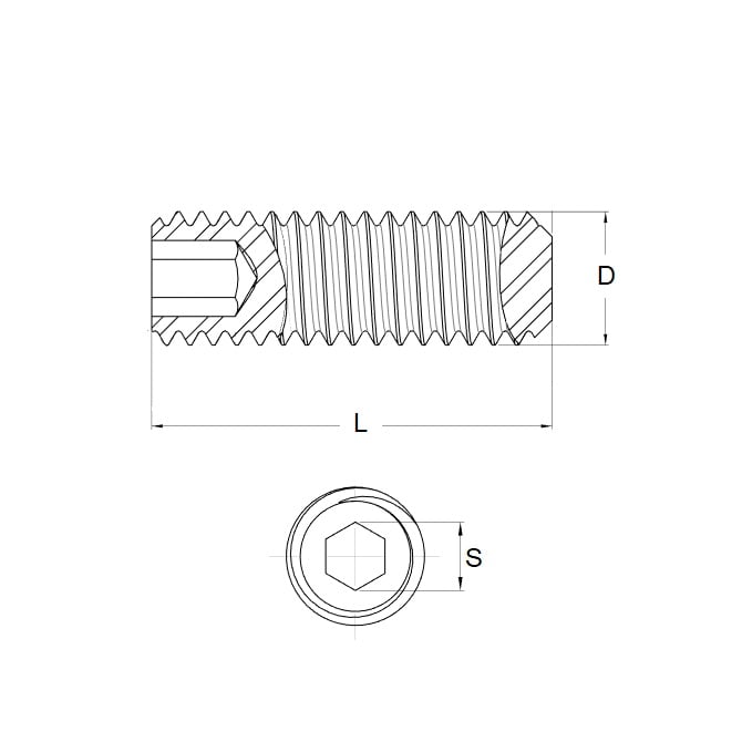 Socket Set Grub Screw    M5 x 35 mm Hardened Carbon Steel - Flat Tip - Fixed - DIN913 - DIN913 - MBA  (Pack of 50)