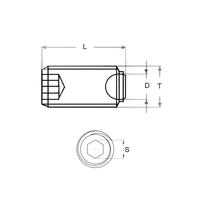 Socket Set Grub Screw M8 x 11.2 mm 440C Stainless - Aligning Flat Tip - MBA  (Pack of 5)