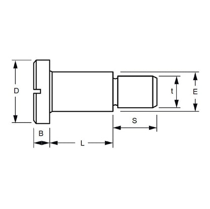 Screw    7 x 12 mm x M5 Carbon Steel - Shoulder Slotted Shallow Head - MBA  (Pack of 50)