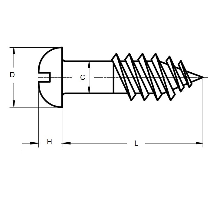 SCW0185-0064-RH-SL-BR Wood Screw (Remaining Pack of 100)