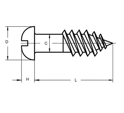 SCW0185-0064-RH-SL-BR Wood Screw (Remaining Pack of 100)