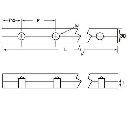 Shafting   12.7 x 152.4 x 50.8 mm  - Precision Tapped Ceramic Coated Aluminium - MBA  (Pack of 1)