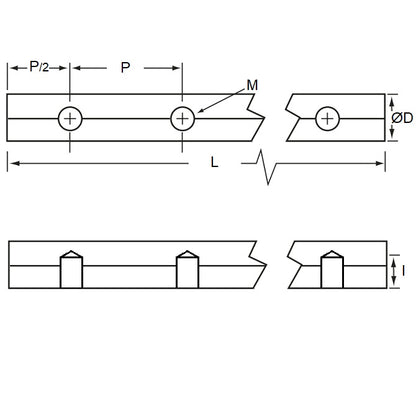 Shafting   25.4 x 304.8 x 76.200 mm  - Precision Tapped Ceramic Coated Aluminium - MBA  (Pack of 1)