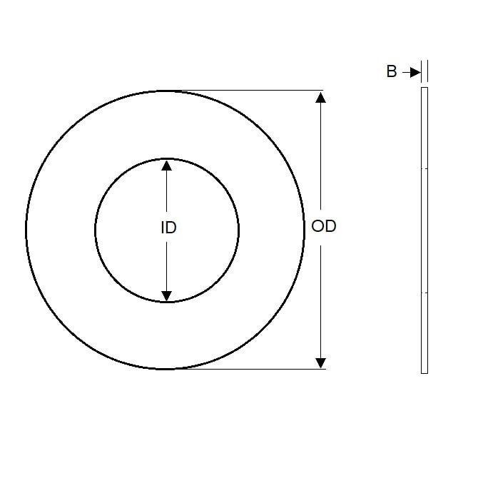 Flat Washer    3.5 x 9.525 x 1.98 mm  -  Stainless 303-304 - 18-8 - A2 - MBA  (Pack of 2)