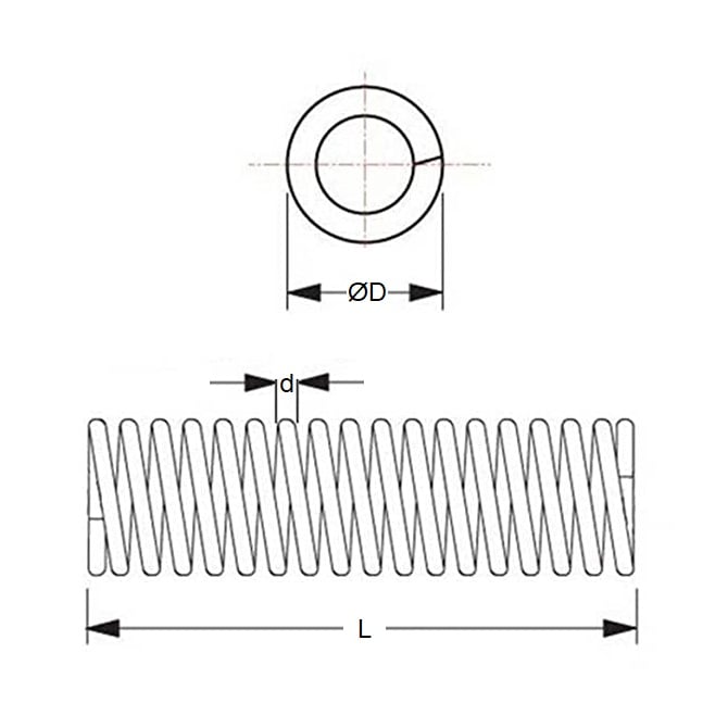 Compression Spring    7.92 x 508 x 0.51 mm  -  Stainless - MBA  (Pack of 1)