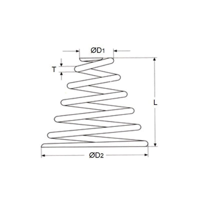 Compression Spring    9.5 x 8 x 4.8 mm  - Conical Spring Steel Music Wire - MBA  (Pack of 1)