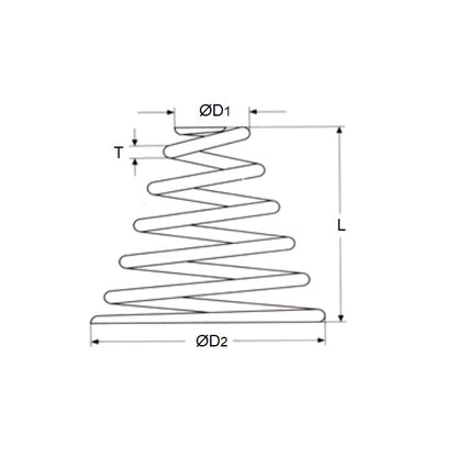 Compression Spring   17 x 19.8 x 11.1 mm  - Conical Spring Steel Music Wire - MBA  (Pack of 1)