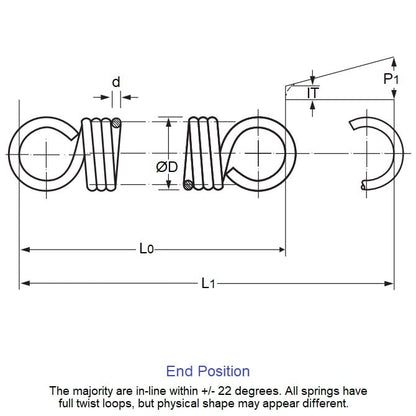 6.10 x 31.8 x 0.56 Extension Spring ES-0610-0318-06-M