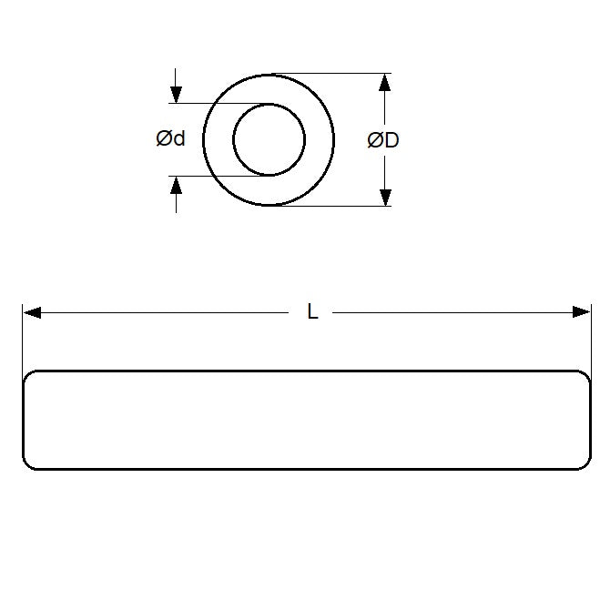 Round Tube  114.3 x 76.20 x 165.1 mm  -  Bronze SAE841 Sintered - MBA  (Pack of 1)