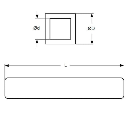 4T-0032-0914-BR Square Tube (Remaining Pack of 5)