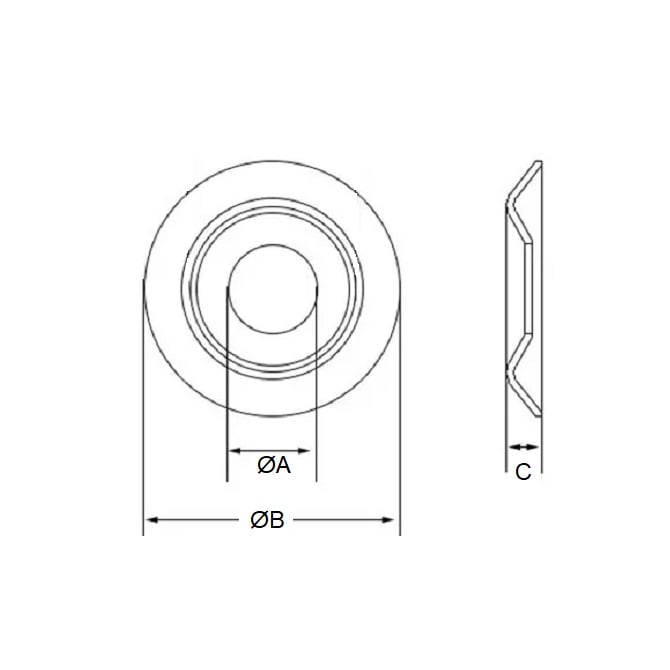 Cup Washer    3.5 x 10.3 x 2.4 mm  -  Stainless 303-304 - 18-8 - A2 - MBA  (Pack of 10)