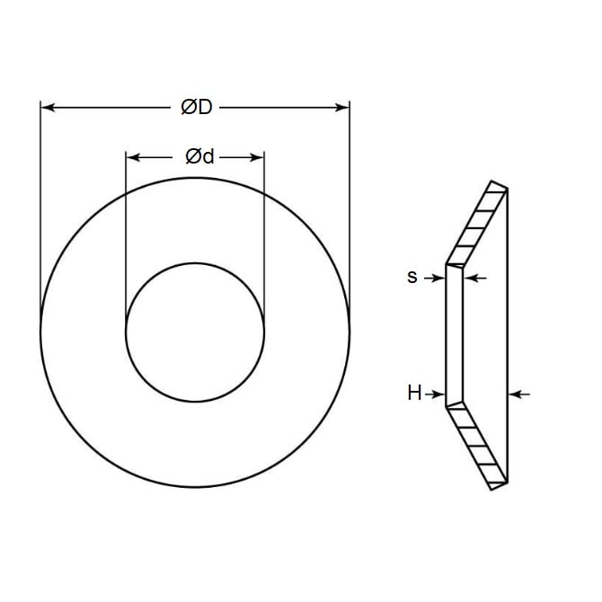 Disc Spring Washer   16 x 8.2 x 0.600 mm Carbon Spring Steel - MBA  (Pack of 50)