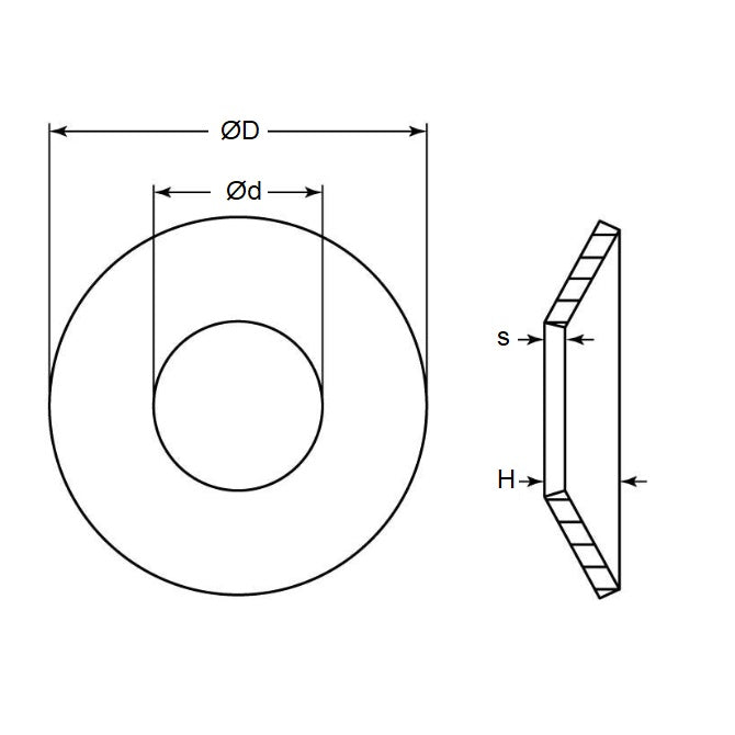 Disc Spring Washer   16 x 8 x 0.90 mm  -  Plastic - MBA  (Pack of 100)