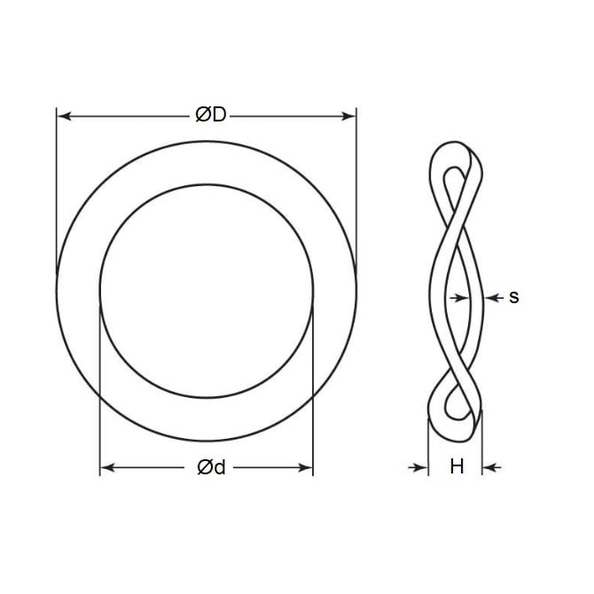 Wave Washer    3.5 x 7.62 x 0.71 mm  - Type 3 Beryllium Copper - MBA  (Pack of 50)