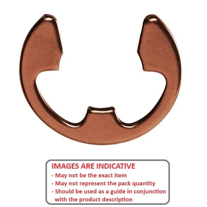 E-Clip    1 x 0.66 x 0.25 mm  - Standard Beryllium Copper - MBA  (Pack of 5)