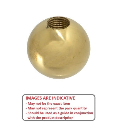 Ball Knob    1/4-20 UNC x 25.4 mm  - Threaded Polished Brass - Female - MBA  (Pack of 1)