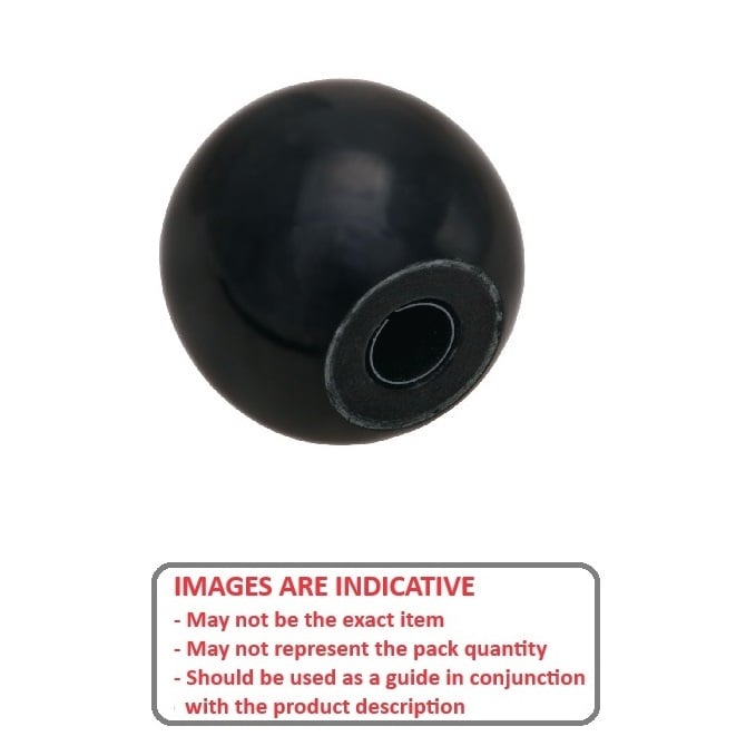 Ball Knob    6.35 x 31.75 mm  - Knock On Phenolic - Black - Knock-On - MBA  (Pack of 1)