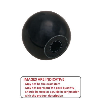 Ball Knob    6.35 x 19.05 mm  - Knock On Phenolic - Black - Knock-On - MBA  (Pack of 1)