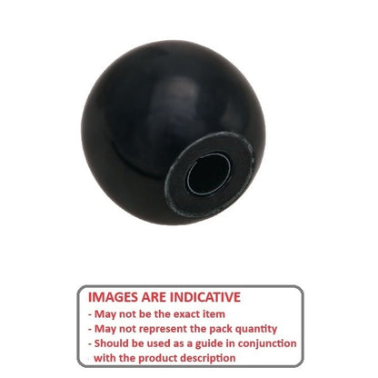 Ball Knob    7.94 x 25.4 mm  - Knock On Phenolic - Black - Knock-On - MBA  (Pack of 1)
