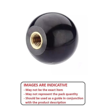 Ball Knob    5/16-18 UNC x 30.16 mm  - Threaded Phenolic - Black - Female - MBA  (Pack of 1)