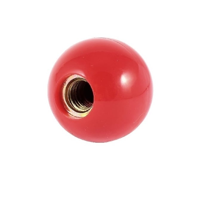 Ball Knob    5/16-18 UNC x 25.4 mm  - Threaded Phenolic - Red - Female - MBA  (Pack of 1)